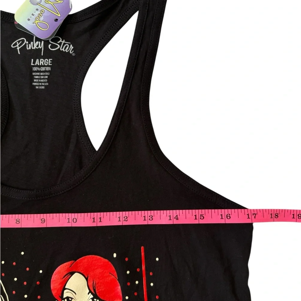 NWT CHARM SCHOOL REJECTS LONG BODY RACERBACK TANK RED AND BLACK SIZES S, L & XL - Picture 8 of 9